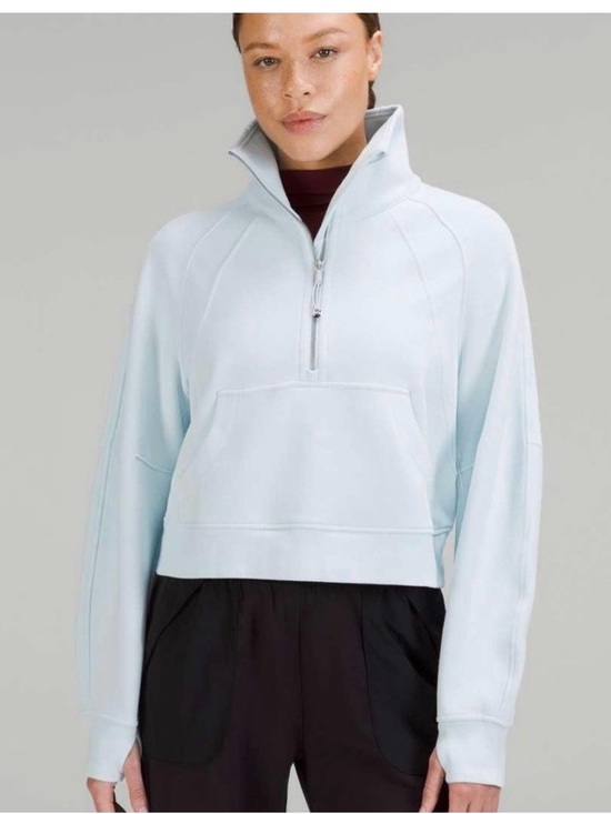 lululemon athletica Tops - lululemon athletica Light Blue Half-Zip Pullover Hoodie